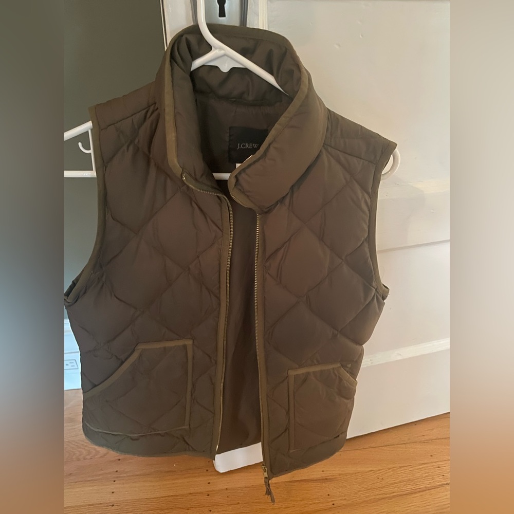 Jcrew Quilted Green Vest